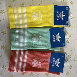 Adidas Yellow green pink long socks